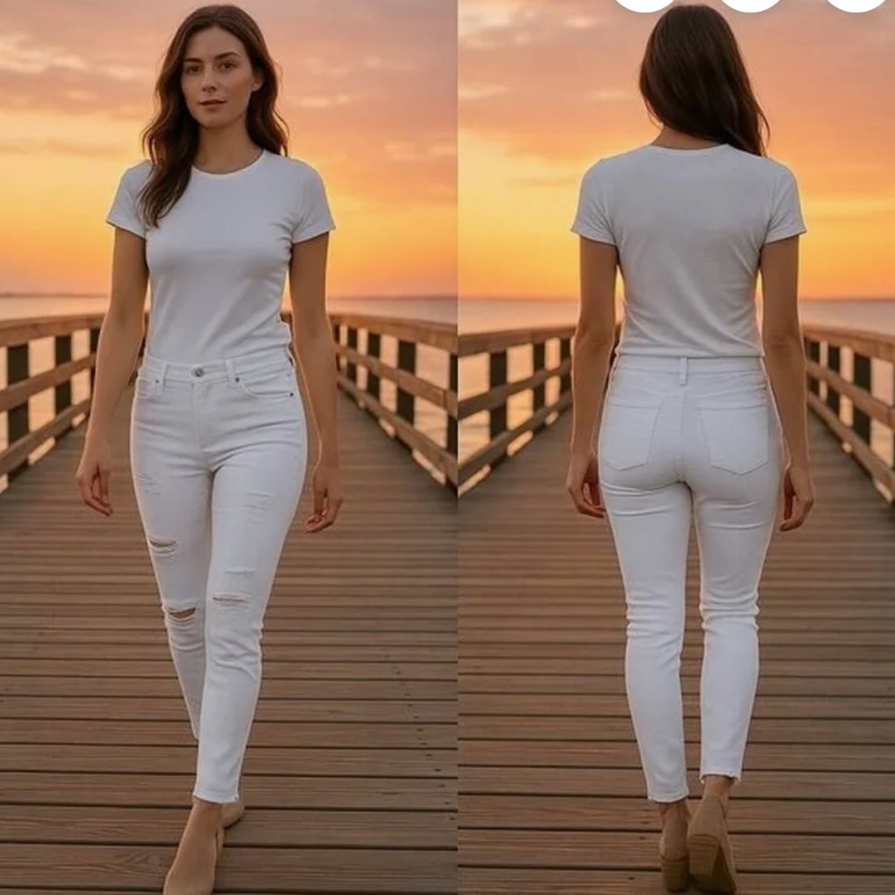 Calvin Klein Jeans White Distressed Denim